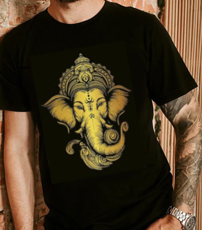 Ganesh-Classic-Black-Half-Sleeve-Men-Round-Neck-Printed-T-Shirt