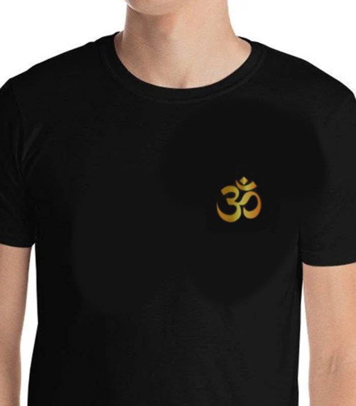 Om-Classic-Black-Half-Sleeve-Men Round-Neck-Printed-T-Shirt