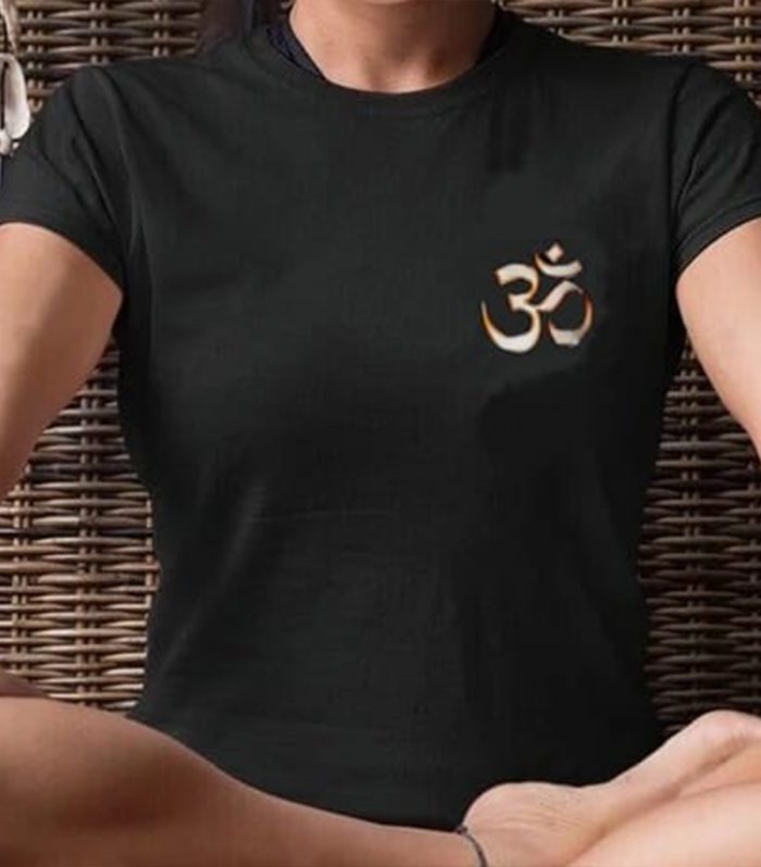 Om-Classic-Black-Half-Sleeve-Women-Round-Neck-Printed-T-Shirt