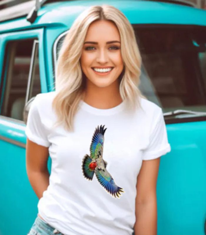 white Half Sleev Epicor Eagle Printed T-Shirt